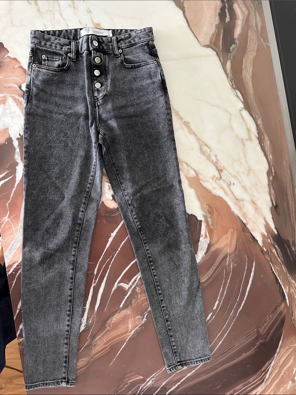 IRO High-Rise Button-Fly Jeans - Washed Gray